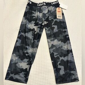 Levi's unisex-child pajama pants black camouflage print elastic waistband. Sz 6